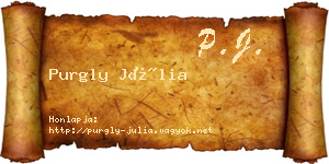 Purgly Júlia névjegykártya